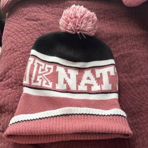 Victoria's Secret Pink and Black Knit Beanie